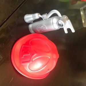 Potato head fireman hat and extinguisher